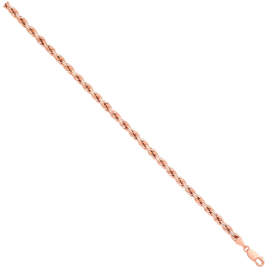 9kt Solid Diamond Cut Rope Chain - 4.2mm