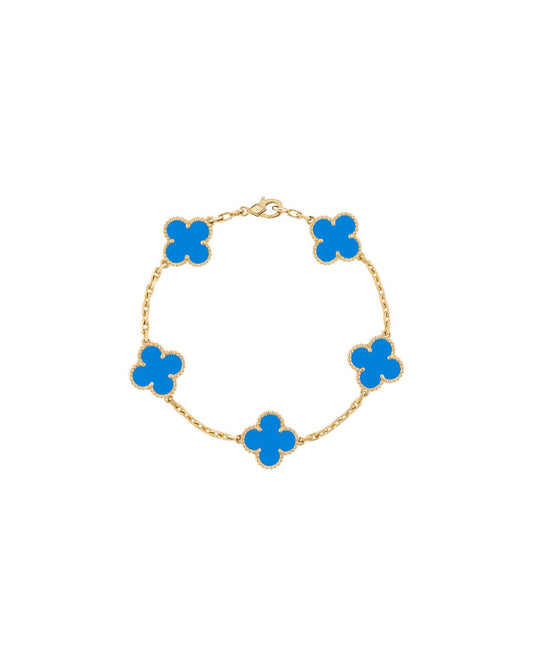 5 LEAF BRACELET - AGATE STONE (BLUE)