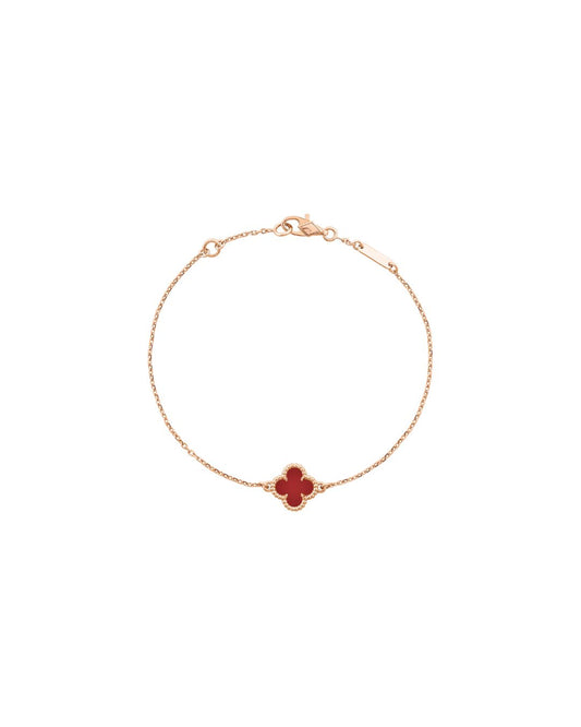 SINGLE MINI LEAF BRACELET - CARNELIAN (RED) STONE