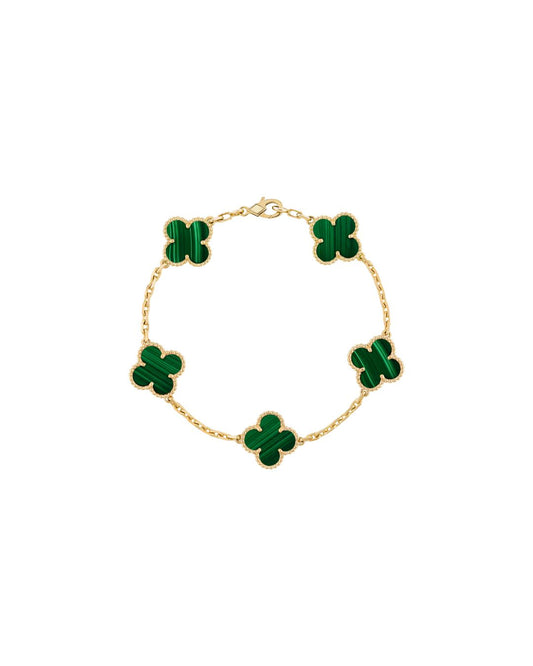 5 LEAF BRACELET - MALACHITE STONE